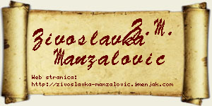 Živoslavka Manzalović vizit kartica